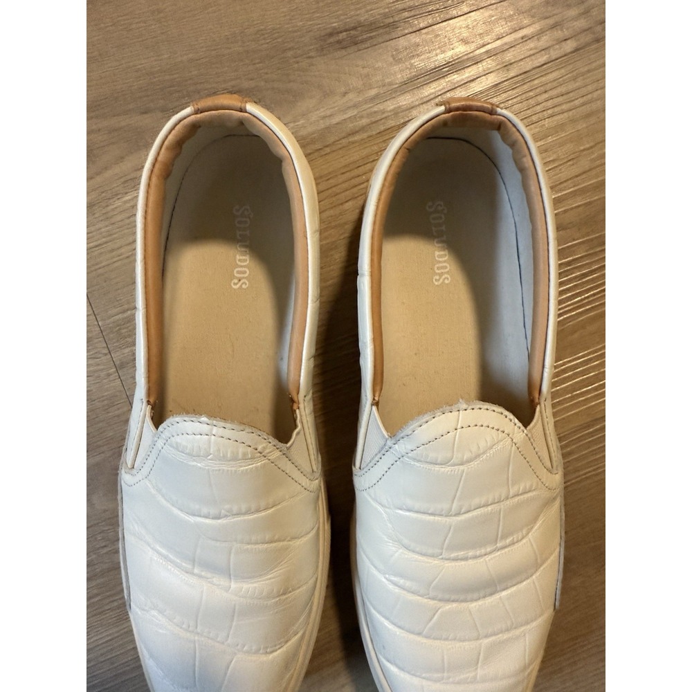 Soludos Genuine Leather Ivory Cream Platform Slip On Loafers Size 8.5 - Picture 2 of 7